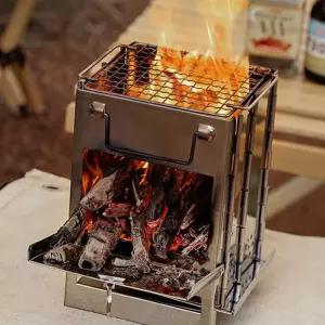 (올핀)소형 접이식 우드스토브 캠핑 차박 화로대 불멍 BBQ