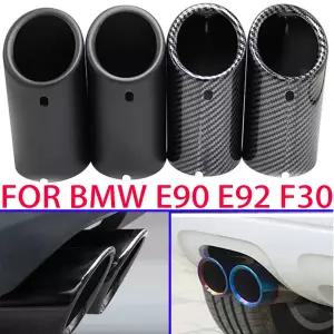배기음튜닝 머플러 BMW 호환 F30 2013- E92 E90 3 시리즈 GT 325i 328i용 70mm 자동차 배기 팁 커버 2개 스