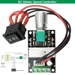 PWM DC 전동 속도 제어기  시작 정지 스위치 포함  6V-28V 3A