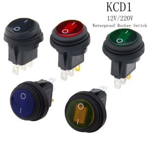 12V 220V 라이트 로커 스위치 오프닝 20MM 보트 모양의 라운드 3Pin 실버 포인트 1pcs 방수 버튼