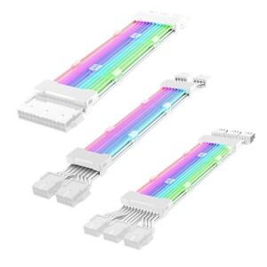ARGB PSU 전원 공급 장치 연장 케이블 24핀 마더보드 그래픽 카드 8핀 글로우