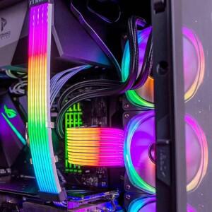 그래픽 카드 8핀 6+2핀 RGB 글로우 연장 케이블 네온 컬러 라인 PSU 전원 공급 장치 24핀 마더보드