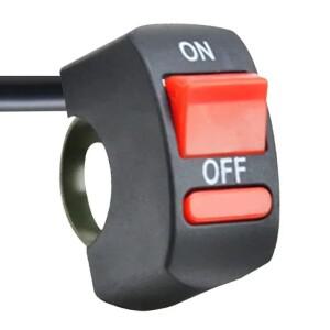 범용 바이크 오토바이 핸들 바 Flameout 스위치 모토 전동 ATV 자전거 DC12V/10A 검정색 2 선 경고 ON OFF