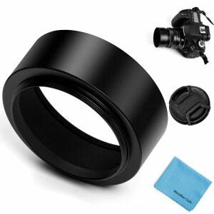 58MM 메탈 스탠다드 스크류인 렌즈 후드 선쉐이드 센터 핀치 캡 포함 캐논 니콘 소니 펜탁스 올림푸스 후지 SUMSUNG LEICA CAMERA + 클리닝