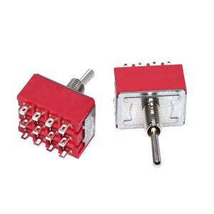 1pc MTS-402/403 토글 스위치 빨간색 12핀 2/3 ON OFF 4PDT 5A/120V-2A/250VAC