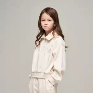 내셔널지오그래픽 키즈 NATIONALGEOGRAPHIC KIDS K243GSW910 크롭 반집업 맨투맨 IVORY