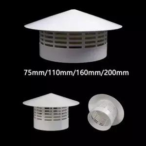내구성 PVC 환기 레인 캡 연기 배기 후드 공기 배출구 외부 벽 지붕 덕트 벽난로 75-200mm