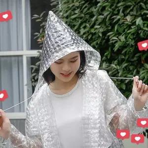 레인코트 휴대용 3D 패션 색상랜덤