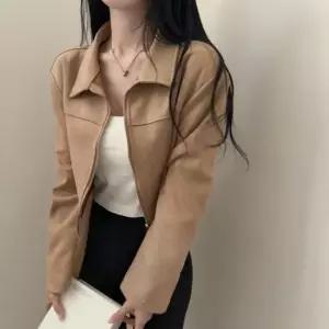 봄옷 집업 좋아보이는 비율 크롭 여성 자켓 스웨이드