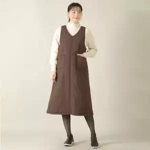 [NS홈쇼핑]애비뉴투지 엄마옷 브이 솜 패딩 겨울 조끼 A라인 주머니 롱 원피스 K13542..