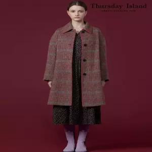 써스데이아일랜드 [Thursday Island] 배색 핀코드 체크 코트T238MCT249W