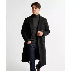 COOR MTR 오버핏 더블 롱 코트 (블랙)