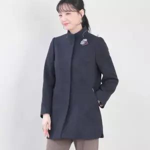 [NS홈쇼핑]애비뉴투지 엄마옷 차이나 하이넥 브로치 모직 느낌 정장 하프 코트 J12404..