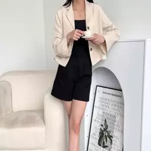 숏자켓 자켓 봄가을 테일러드 여성 세미크롭 아우터