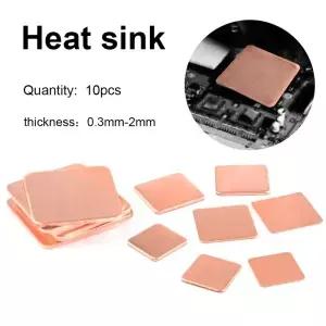 10Pcs 0.3-2.0mm 노트북 구리 시트 플레이트 스트립 심 열 패드 방열판 GPU CPU VGA 칩 RAM 냉각