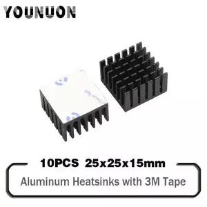 10PCS 25x25x15mm 알루미늄 방열판 고전력 LED IC 칩 쿨러 라디에이터 용 냉각 패드