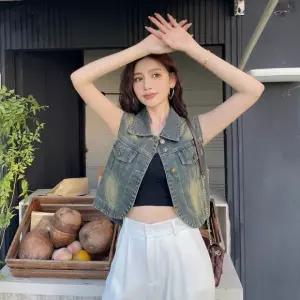 데일리 청 빈티지 조끼 청조끼 F263431 데님조끼 데님 2컬러 코디탬 루즈핏
