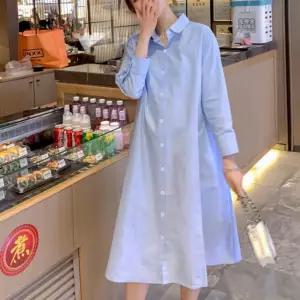 임산부 데일리 러블리 긴팔 부복 모닝 셔츠 원피스 캐쥬얼 임산 임부 롱셔츠