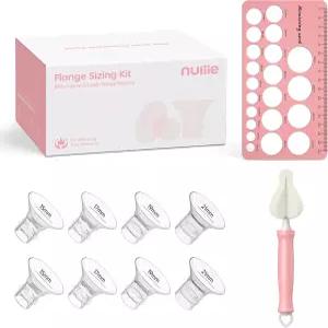 Nuliie 8PCS 실리콘 플랜지 인서트 교체 키트 24mm 플랜지/쉴드 브레스트 펌프용 사이징 Moms를 위한 펌핑