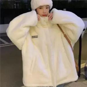 [라일리여성의류] Rly 자켓 뽀글이 간절기 겨울 아우터 라운드 캠퍼스