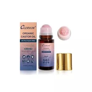 로즈 쿼츠 롤러가 달린 유기농 캐스터 오일 롤온 76ml (2.02 fl.oz)