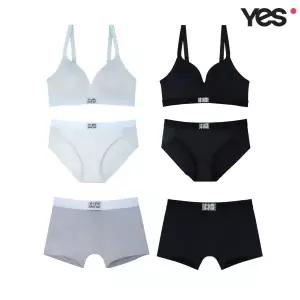 [롯데백화점]예스 편안한 노와이어 올데이 커플속옷SET YSWBA241YSWPA241YSMDA241