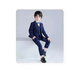 주니어 유아정장 아동 남아 블루 체크세트