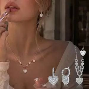 [루브르파리] 14K 블랑 하트 세트 귀걸이/목걸이 SET SET0503