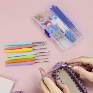 뜨개질 바늘 53P 코바늘 골무 바늘 케이스 풀세트