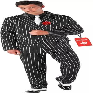 1920년대 갱스터 코스튬 남성용 할로윈 세트 꽃무늬와 타이가 있는 핀스트라이프 재킷 어울리는 바지