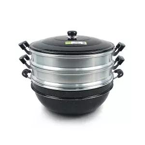마블 3단 찜솥 가마솥 찜기 다용도 대형 찜냄비 (33cm)