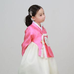 한설한복 1820S 핑크핑크 조화로운 여아한복은 언제나 환영 고급 갈래 아동 여아한복 [돌-12세]