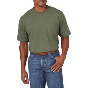 Wrangler Riggs Workwear 남성용 반소매 포켓 퍼포먼스 티셔츠, 헤이즐 그린,