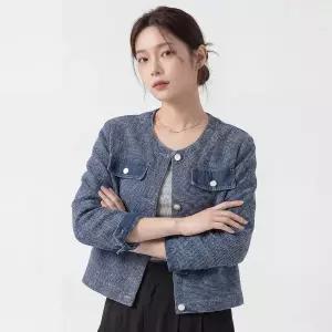 KARRA 스톤버튼노카라데님자켓_A6S0210