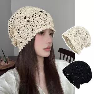 봄여름가을 환우비니 뜨개모자 힙합 플라워 뜨개비니
