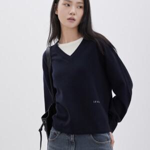 [AK수원점][주크]레이어드 배색 브이넥 풀오버