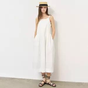 WOMAN 루즈핏 코튼 슬리브리스 롱 원피스 [WHITE] / WBE2L15508
