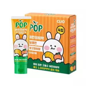 크리오 팝 고불소 충치케어 주니어 치약 망고피치향 90g 4개