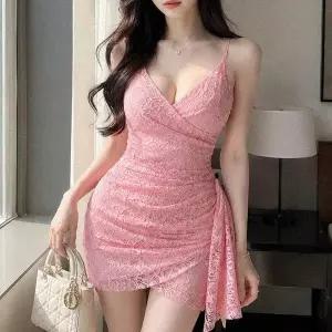 [하프클럽/셀러허브_여성트랜드패션]여자 여름 데이트룩 슬림핏 레이스 미