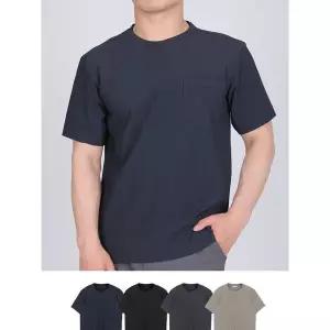 이지바이 [하프클럽] 탄탄핏 남성 기본 무지 포켓 반팔 라운드 티셔츠(KP31LT039M)