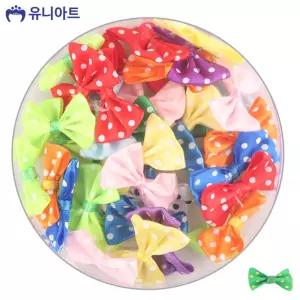 ZAZACNAMU 유니아트 (꼬마리본) 5000 땡땡이 리본 (소) (1통) 헤어핀재료