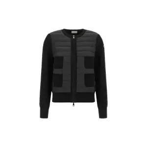 [MONCLER] 26FW 여성 로고 패치 니트믹스 경량패딩 자켓 블랙 9B510 00 A9018 999