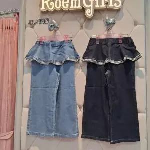 로엠걸즈 DP01 프릴 와이드 데님팬츠 프릴 와이드 데님 팬츠  RGTJ26W1P