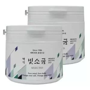 백석빛소금 1000도씨 미네랄 용융소금 용기형500gx2개