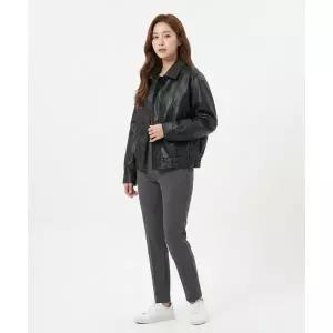LADY VOLUME [나야와시 PICK]9193 워싱 레더 자켓 (BLACK)
