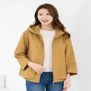 [모슬린]엄마옷 면 반후드 바람막이 간절기 점퍼 615FGH467 마담중년여성빅사이즈50대60대