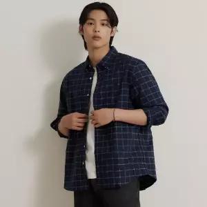 빈폴 멘 FW26스몰 체크 셔츠네이비 BC6864C13R