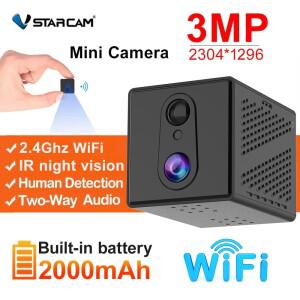 Vstarcam 3MP 1296P 미니 카메라 Wifi 저전력 배터리 2000mAh CCTV 보안 카메라 양방향 오디오 휴머노이드