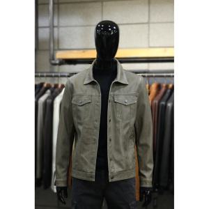 빠니깔레 소프트PU레더 빈티지카키 인조가죽트러커자켓 m-gpjp03ka