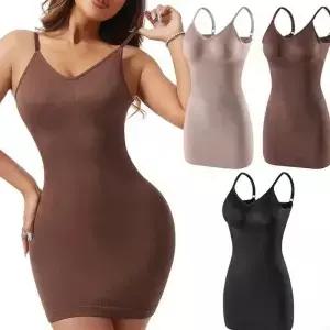 Under Dress 용 Shapewear 슬립 Deep V 넥 조절 가능한 스트랩 Tummy Controls 여성용 풀 Traceless Shaper